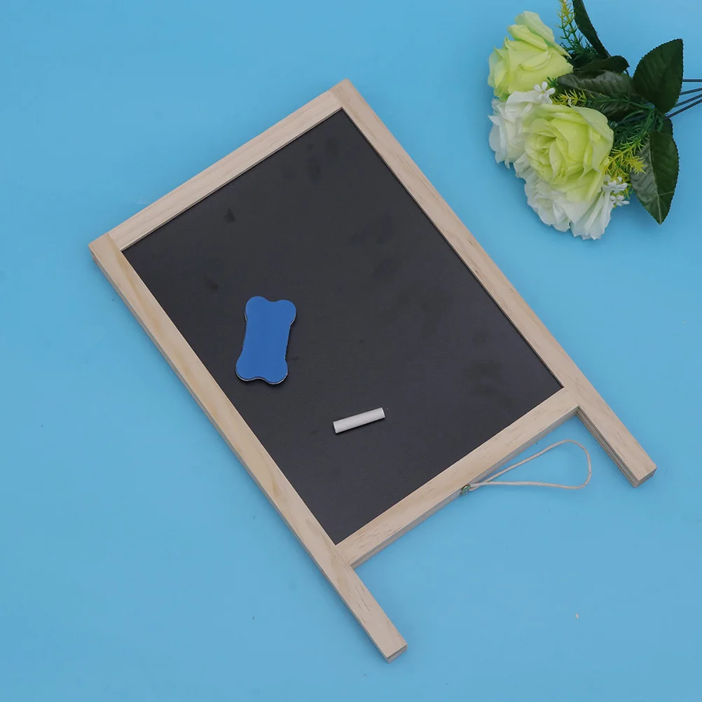 

Double Side Wooden Stand Blackboard Natural Wood Chalkboard Tags Lightweight Stable Easel Table Signs Message Board for Bar
