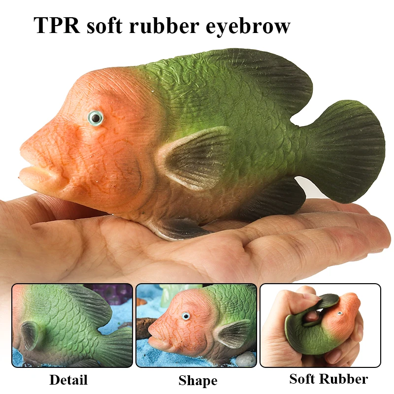 Oenux Meeresleben Tier Tintenfisch Krabbe Clownfisch Lionfish Seestern Hai Schmetterling Fisch Fliegender Fisch TPR Weiches Modell Spielzeug Kind Geschenk – Detail 9