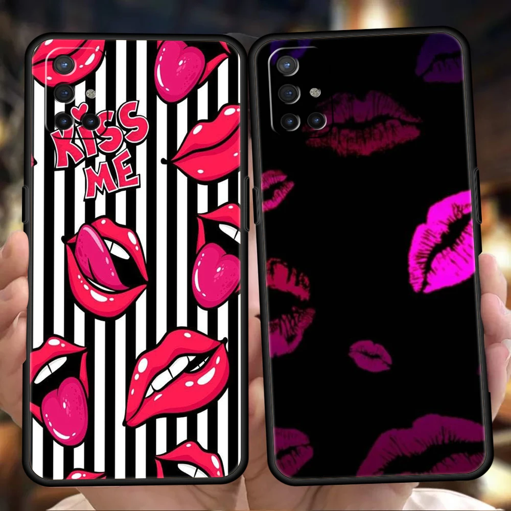 Sexy Girl Red Lips Kiss Phone Case for Oneplus 10T Nord N100 N10 10 7 8 9 9R 7T 8T N200 CE 2 9RT Z Pro 5G Silicone Cover Shell