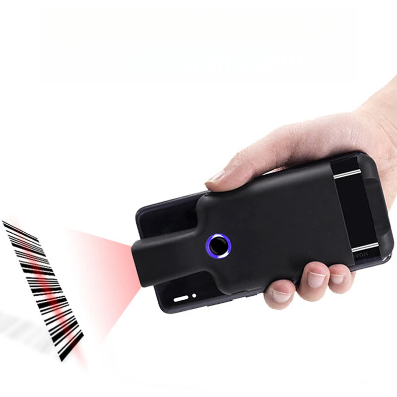 Auto-Scan Bluetooth Barcode Scanner with Back Clip Holder 1D 2D QR Reader for Android iOS