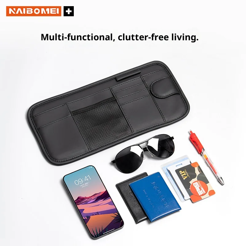 Car storage bags, sun visors, multi-functional storage bags for organizing and storing, ID card and bill storage bags, interior
