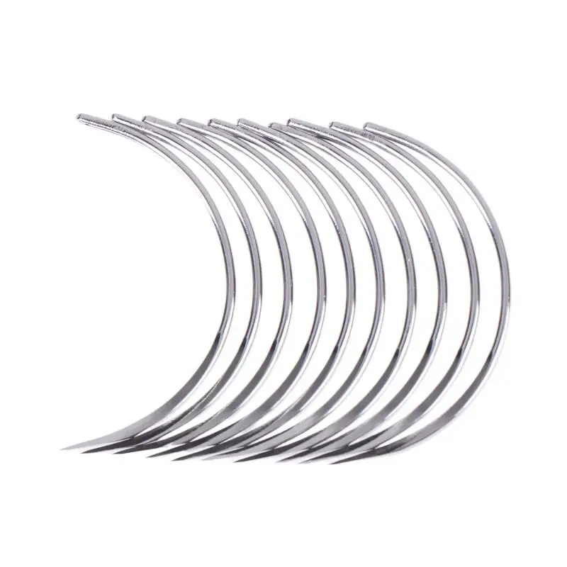 6/10 Stück chirurgisches Nahtwerkzeug, langlebiges Metall, 1/2-Ecknadel, Doppel-Augenlid, wissenschaftliches DIY-Zubehör – Detail 6