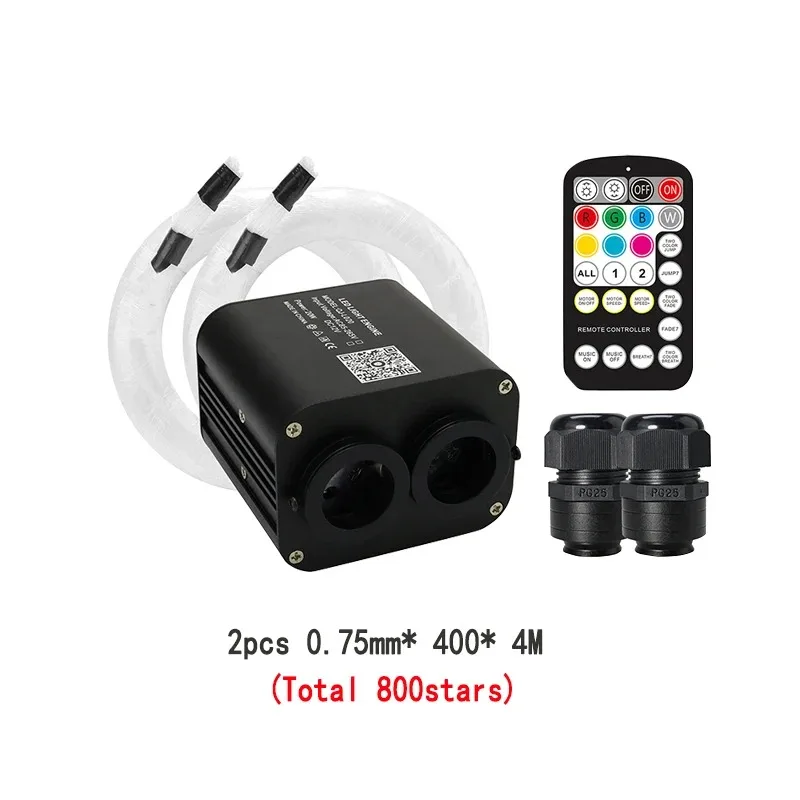 20w rgb dubbele kop auto sterrenhemel muziek controle autodak ster glasvezel ster plafond kit slimme app fonkel glasvezel licht