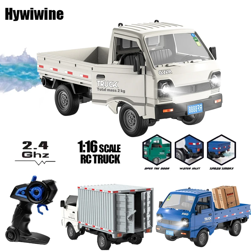 RC Truck 1:16 2.4GHZ RC Car Simulation Drift Climbing Truck With Spray and LED Lights RC Electric Truck Model Boy's Toys Gifts