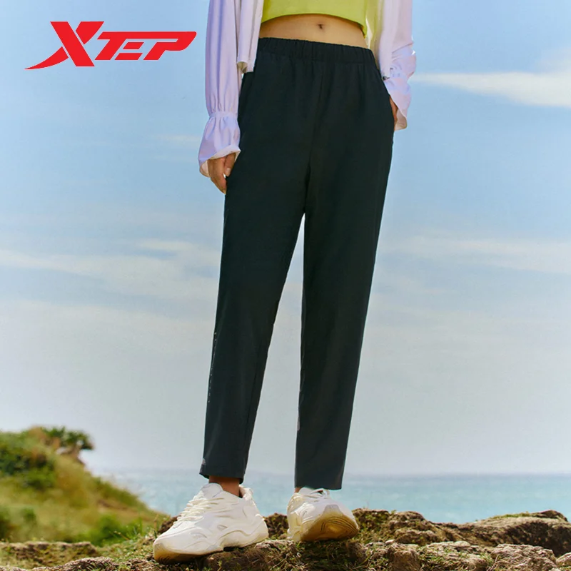 Xtep Knitted Trousers For Women 2024 Summer Comfortable Women\'s Pants Trekking Soft Breathable Outdoor Bottoms 876228630048