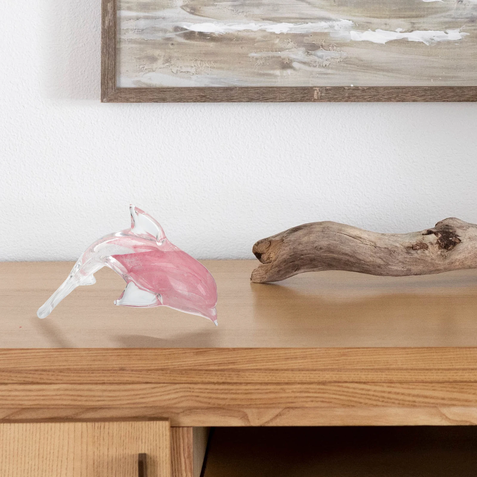 

Creative Glass Dolphin Desktop Accent Night Light Home Decoration Table Ornament for Living Room Study Bar Wine Cabinet Smooth