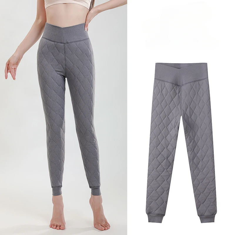 Pantalones cálidos de lana para mujer, mallas gruesas de algodón, resistentes al frío, Invierno