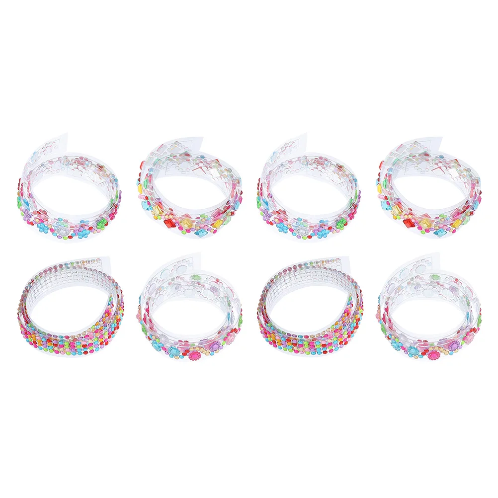 

8Rolls Chic Rhinestone Tapes SelfAdhesive Decorative Accessories For Diary Scrapbook Crafts