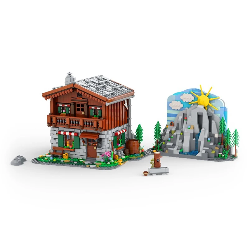 2684PCS MOC modular town house building alpine cabin model DIY assembly building block toys children's birthday gift