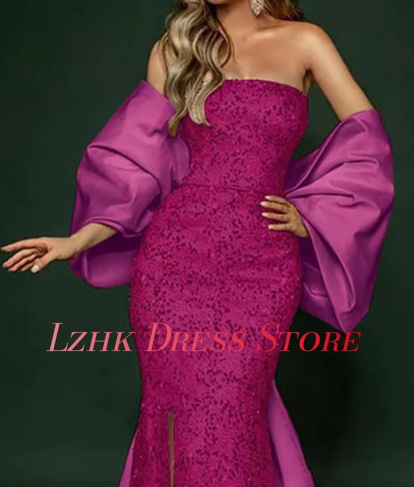 تخصيص عالية الجودة الدانتيل حورية البحر قبالة الكتف فساتين السهرة مزاجه حمالة الطابق طول فساتين حفلة موسيقية