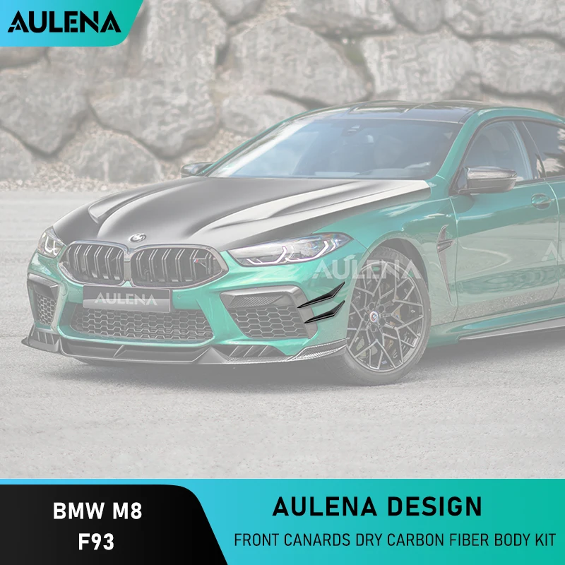 Aulena Dry Carbon Body Kit Front Canards Front Bumper Fins Canards Splitters Aprons Full Dry Carbon For BMW M8 F91 F92 F93