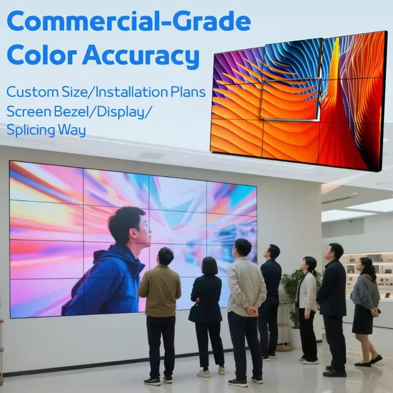 55インチシームレス4KタッチLCDビデオウォール、地下鉄、エレベーター、空港、展示会向け屋内外広告、1年間保証