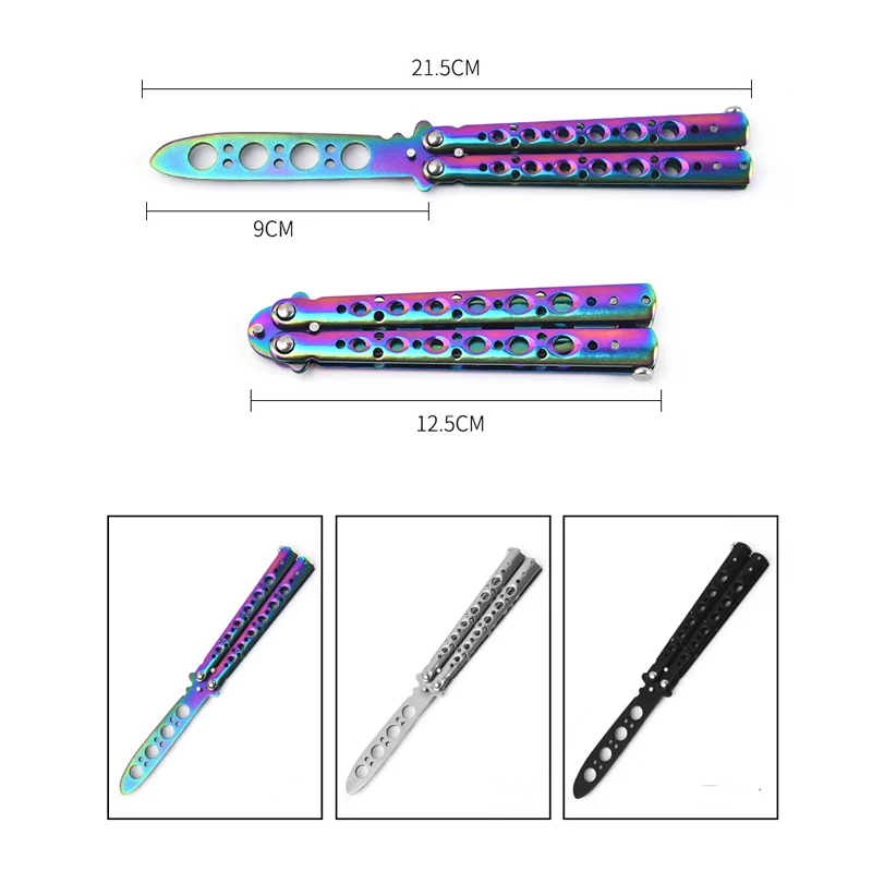 Portable Folding Butterfly Knife Stainless Steel Pocket Practice Knife Outdoor Game Training Tool Can Be Flipped And Deformed