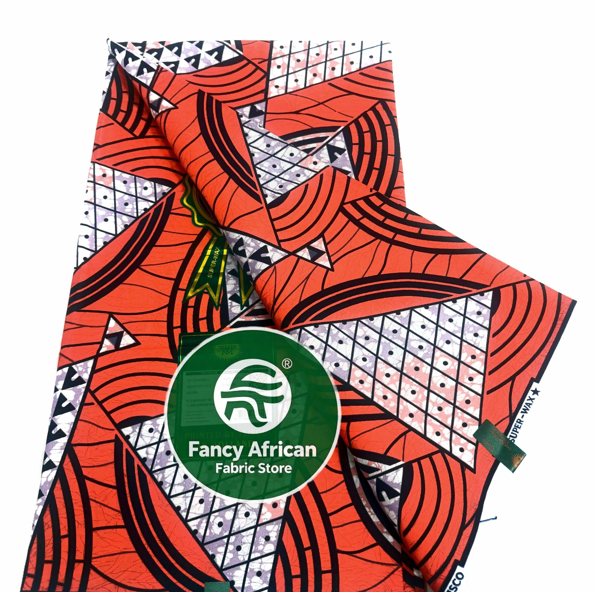 New Grand Super 2026 African Glam Wax Fabric 100% Cotton Ankara Wax Soft Real African Grand Fabric Material 6 Yards for Dress
