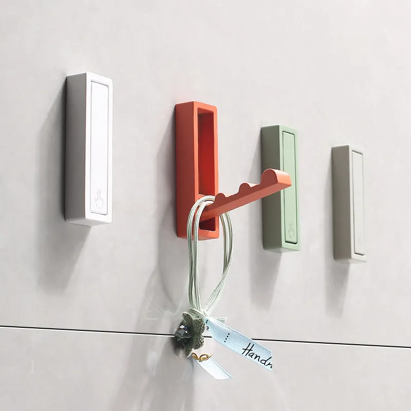 1PCS Hidden Wall-mounted Hooks For Entryway Wardrobe Coat Hooks  Foldable No-drill Back Door Grilles Bathroom Creative Hardware