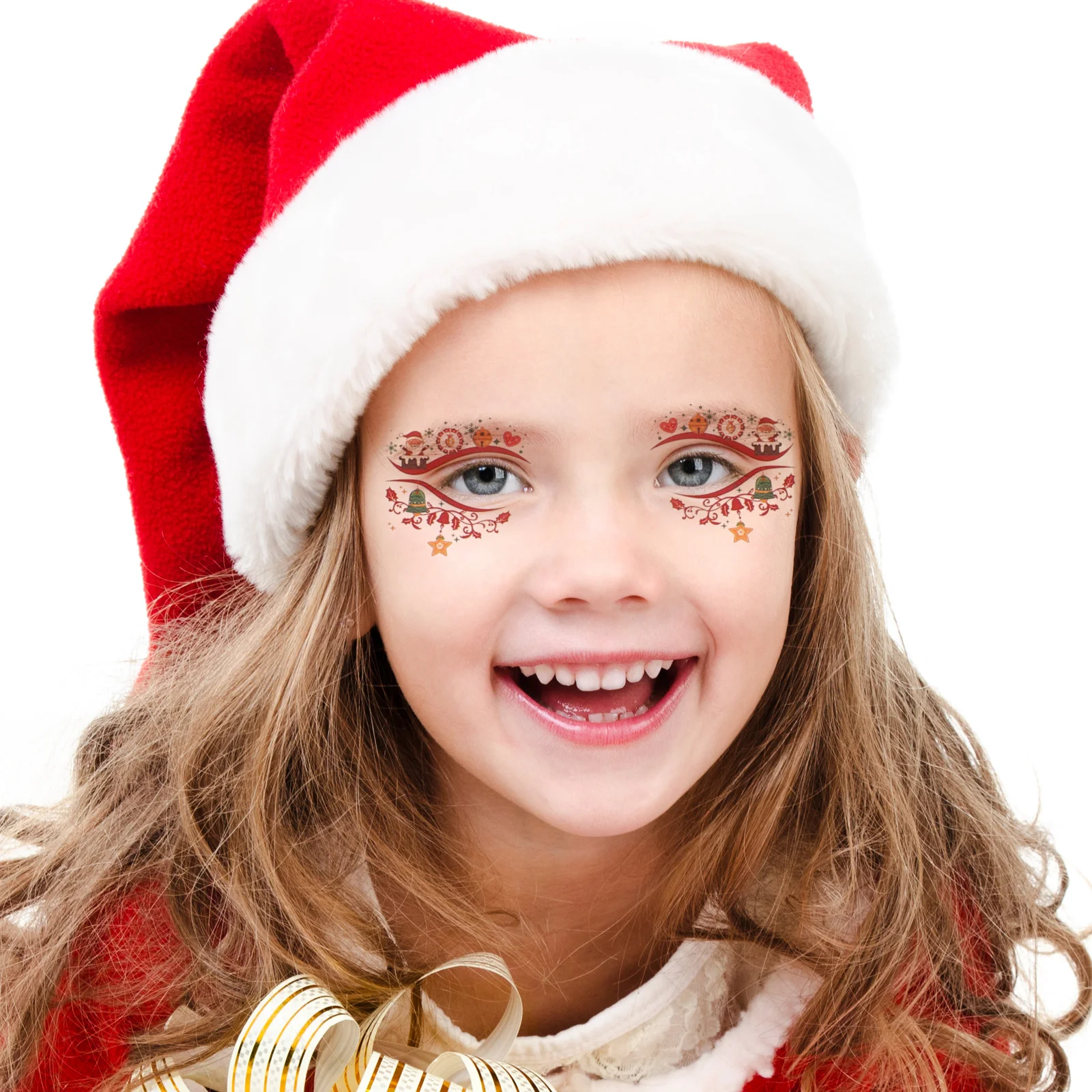 

Christmas Tattoo Stickers 10 Sheets Holiday Kids Party Favors Cartoon Pvc Child Waterproof Christmas Elements Face Makeup