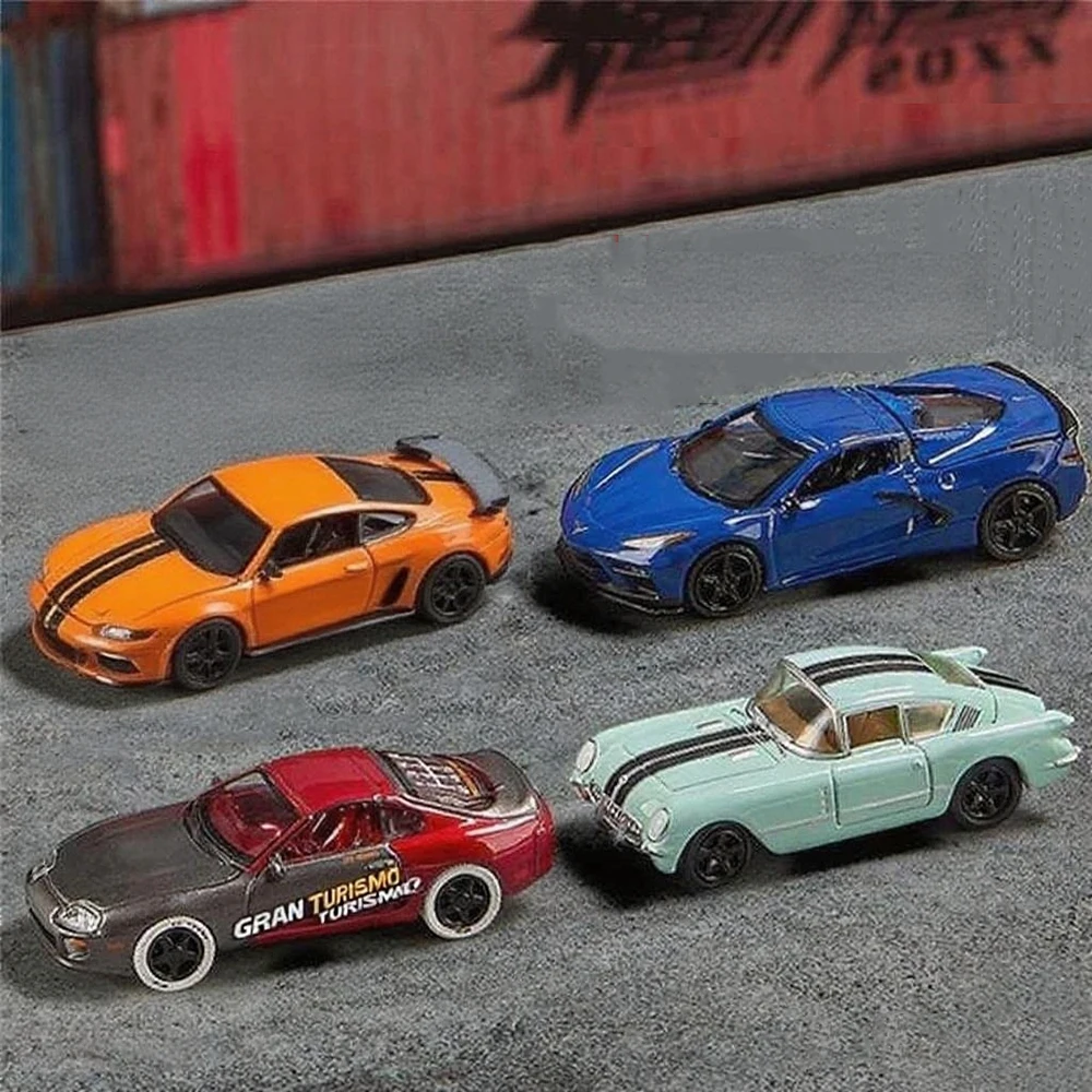 

1:64 автомобили игрушечные миниатюрные модели GT500 Firebird Daytona Stardust Corvette T1 транспортные средства резиновые шины автомобиль для мальчиков развивающие игрушки