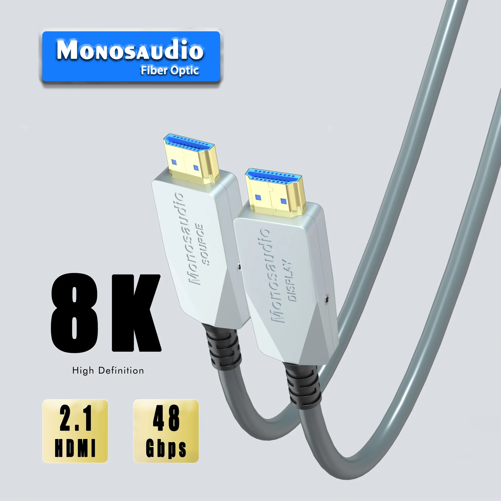 Monosaudio HD8 Monosaudio HDMI 2.1 Cable 8K/60Hz 4K/120Hz for PS5 TV Box High Speed Certified 8K@60Hz Cable 48Gbps HDMI Cable