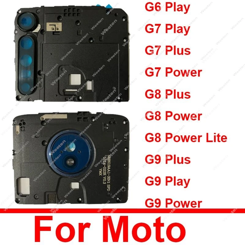 Carcasa de placa base para Motorola MOTO G6 G7 G8 G9 Play Plus G8 Power Lite, marco de placa base, cubierta de linterna, soporte de lente