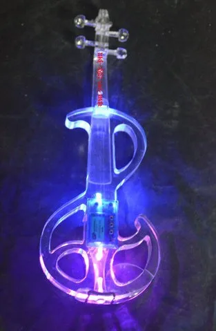 Luminous electronic violin, electronic sound violin crystal electronic violin with LED light