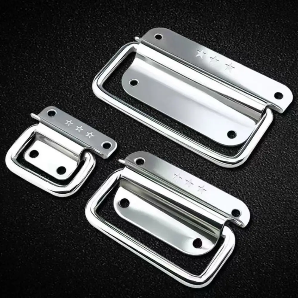 Stainless Steel Handle Cabinet Drawer Handle Folding Silver Simple Door Handle Furniture Accessories Household Wooden Box Handle