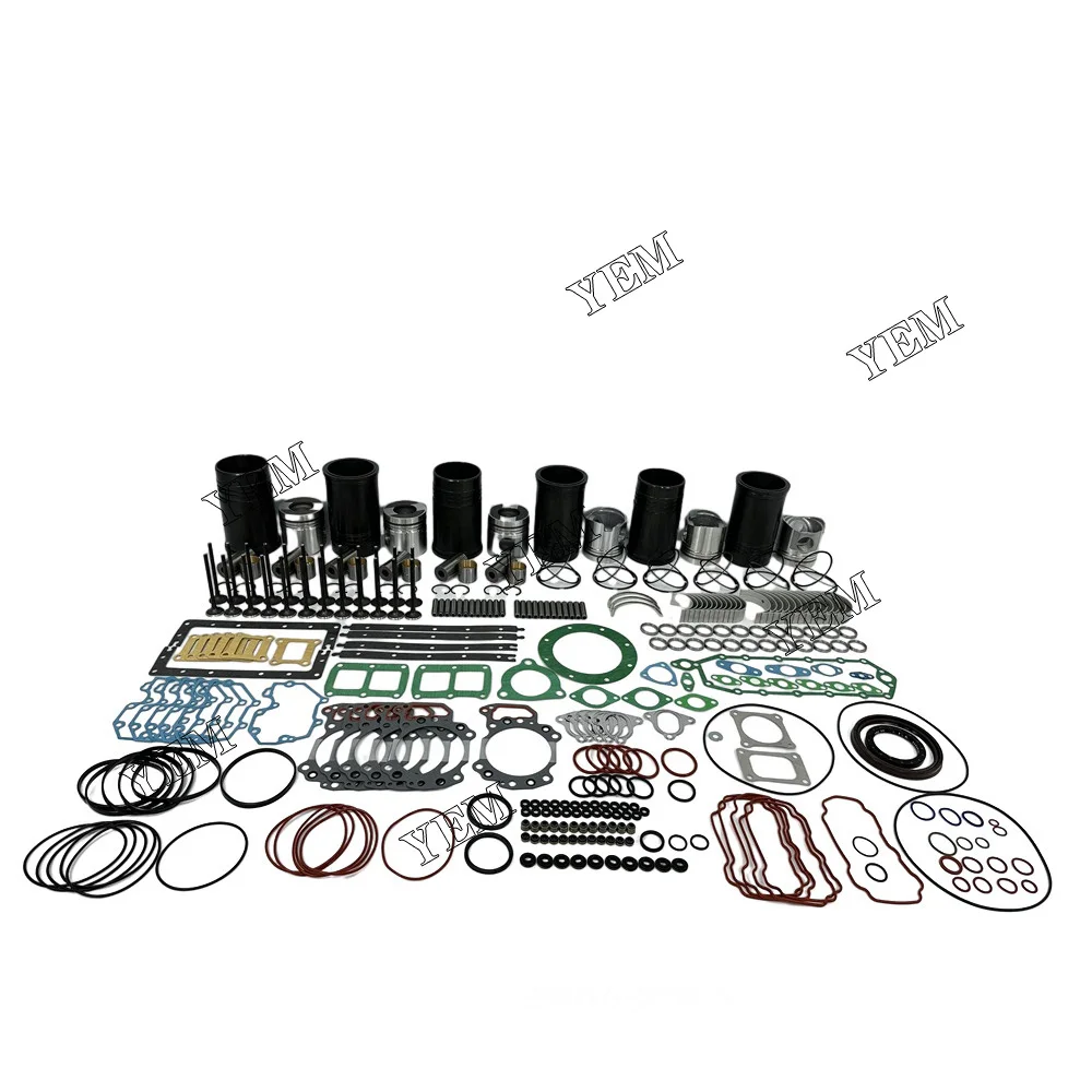 6D125 OVERHAUL KIT CYLINDER LINER KIT WITH BEARING GASKET KIT AND VALVE FOR KOMATSU ENGINE.