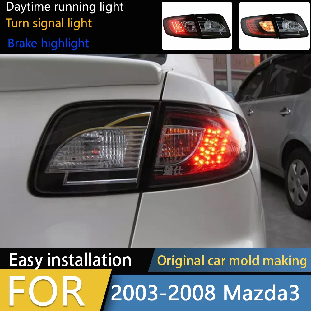 

1 Pair LED Tail Light Assembly for Mazda 3 2006-2012 Taillights Plug and Play with LED Running Brake Rear Tail Lamps