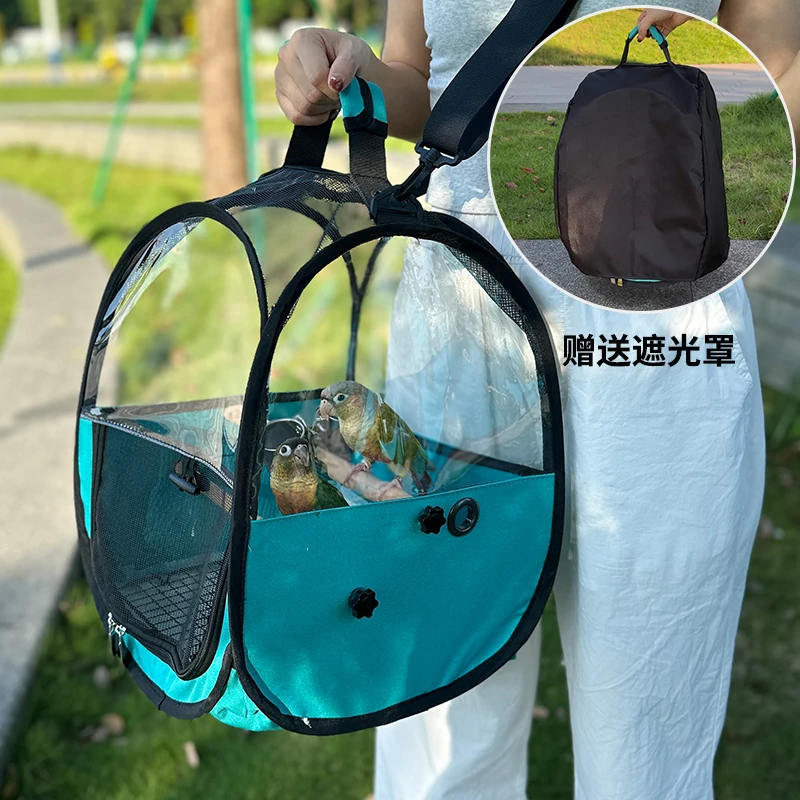 

Сумка для прогулок с попугаем. Прозрачная портативная портативная портативная клетка для птиц. Теплая и затемняющая большая дорожная сумка Myna and Little Tai Shang.