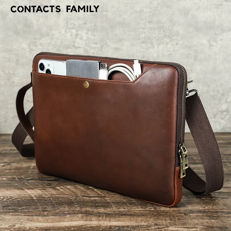 Genuine Leather MacBookPro 14.2 Protective Case Multi-Functional Laptop Bag Single Shoulder Crossbody for Notebook Protection
