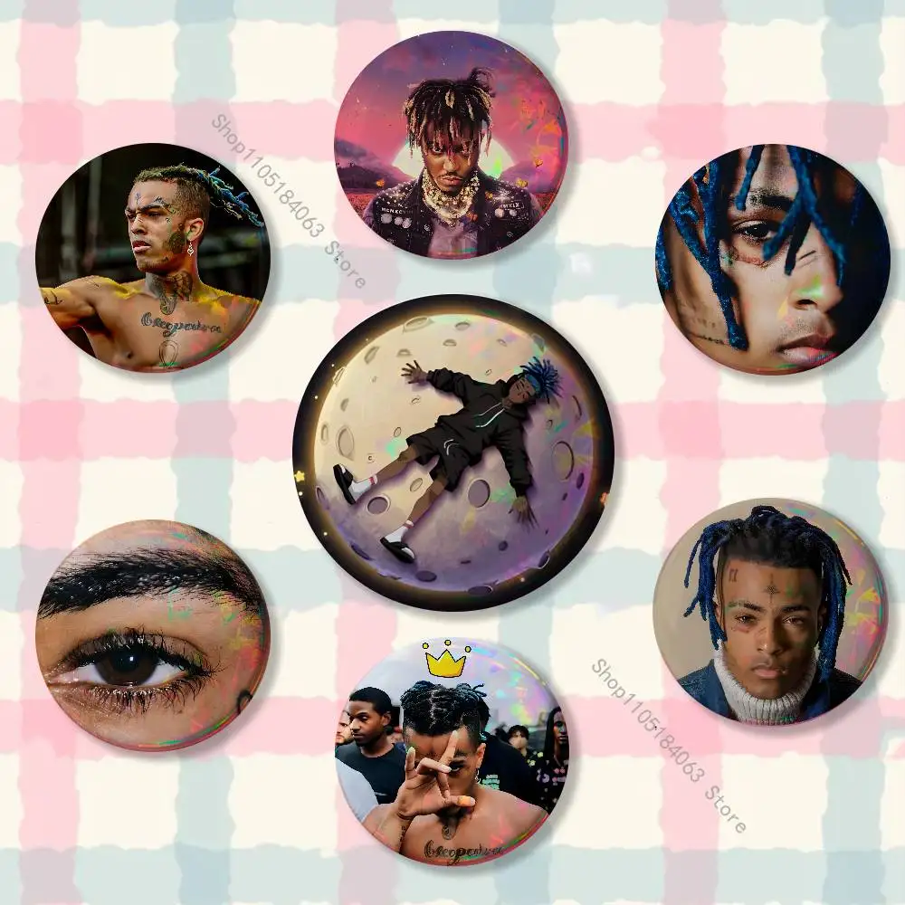 

Rapper X-XXXTentacionS Badge on Backpack Clothes decoration Tinplate Round Brooch Funny Custom Gifts for Friend