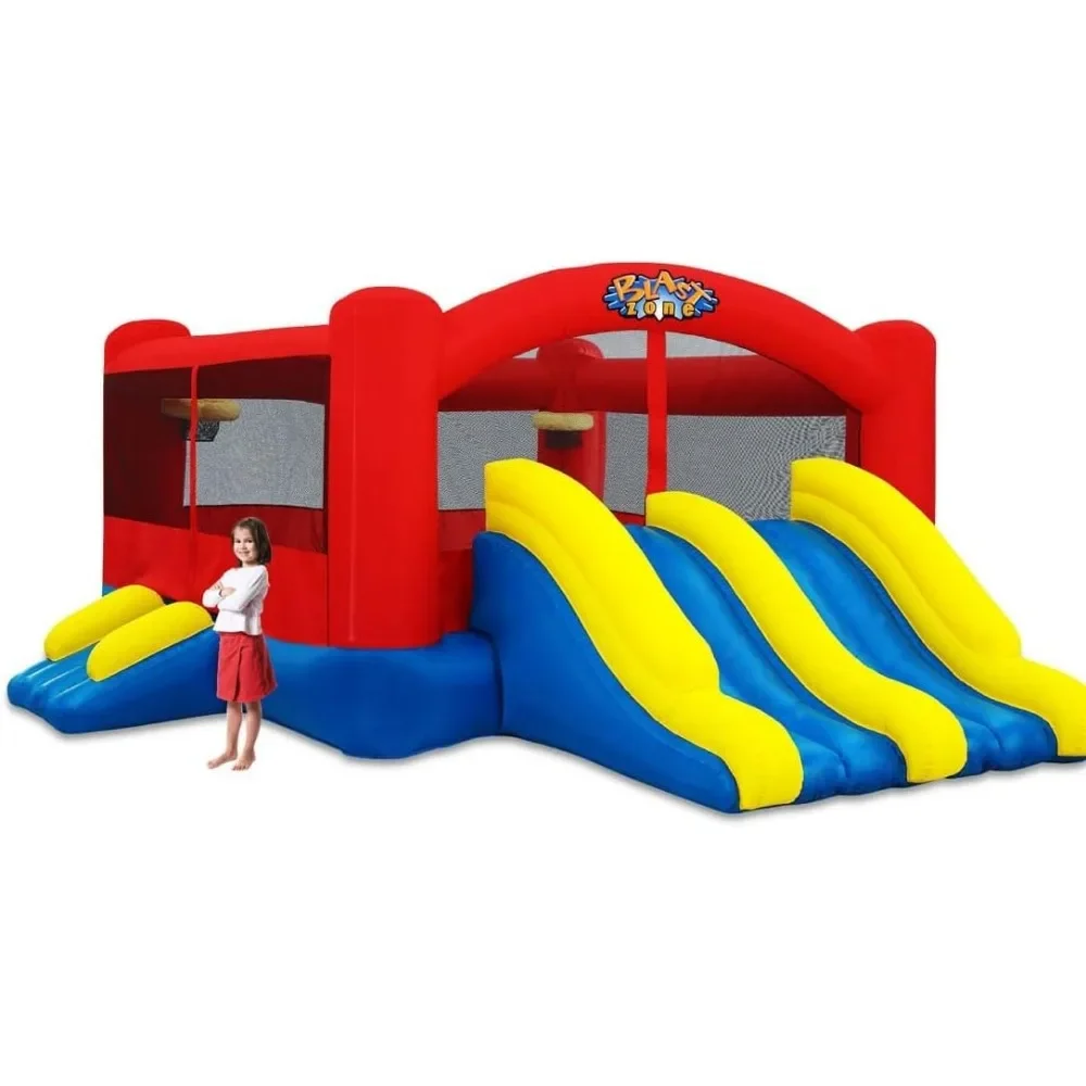 

Inflatable Combo Bounce House, Massive 16x14 - Blower - Premium Quality, 7 Players - Double Slides, Bounce House Water Park