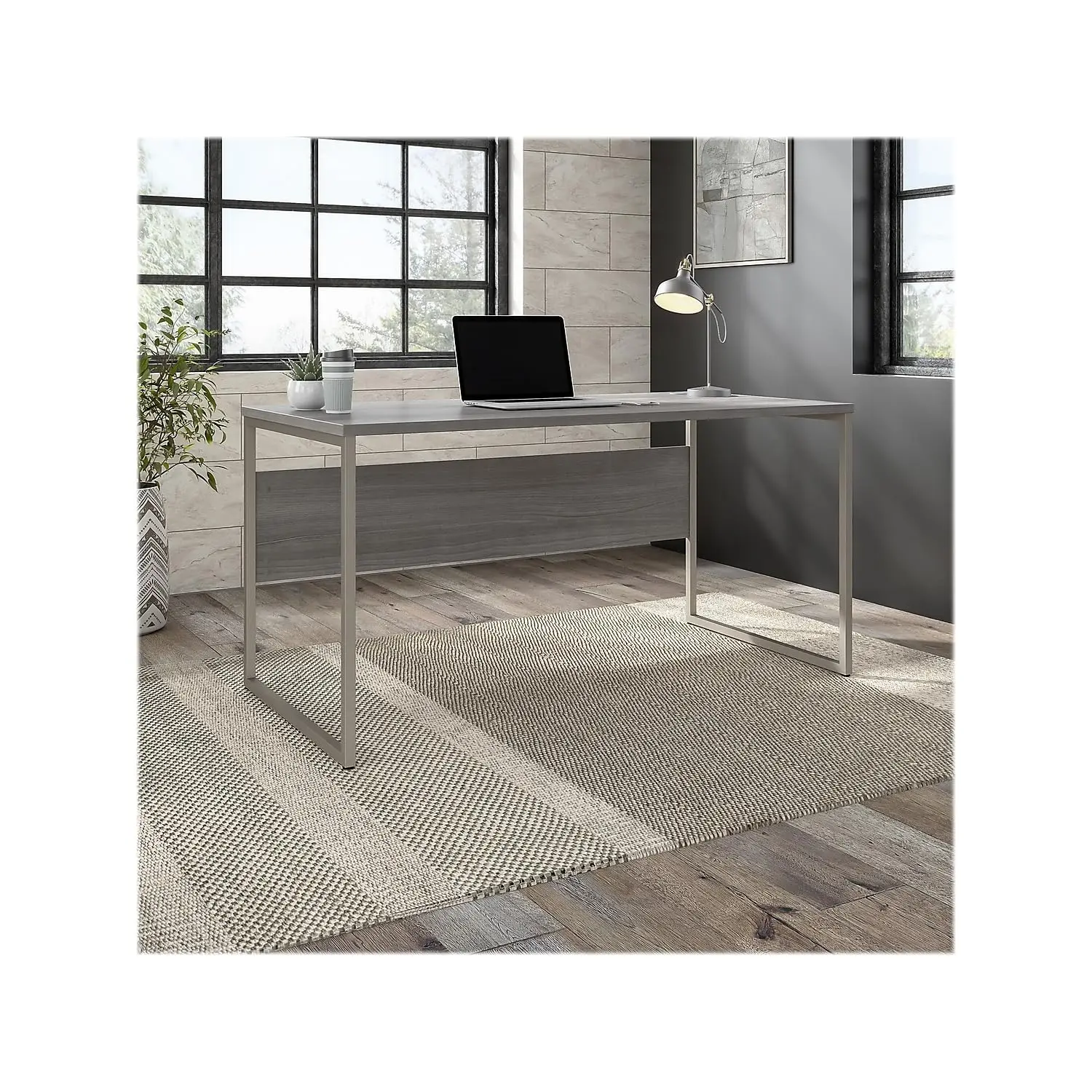 L Shaped Desk With Return, Large Corner Computer Workstation For Home & Professional Office, 60x30 Inch Storm Gray, Customized