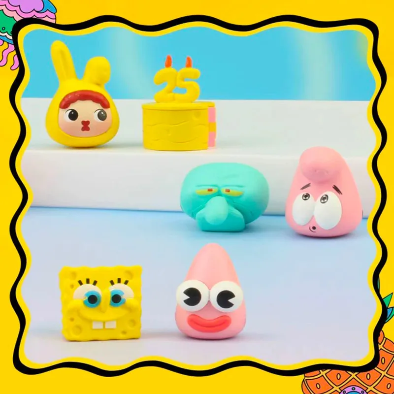حقيبة سبونجبوب سكوير بانتس للذكرى الخامسة والعشرين، صندوق أعمى، لعبة Squidward اللطيفة، تمثال محيطي كرتوني #5