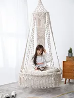 Handmade rope woven hanging basket chair, indoor swing, outdoor courtyard, lazy cradle, internet celebrity hammock