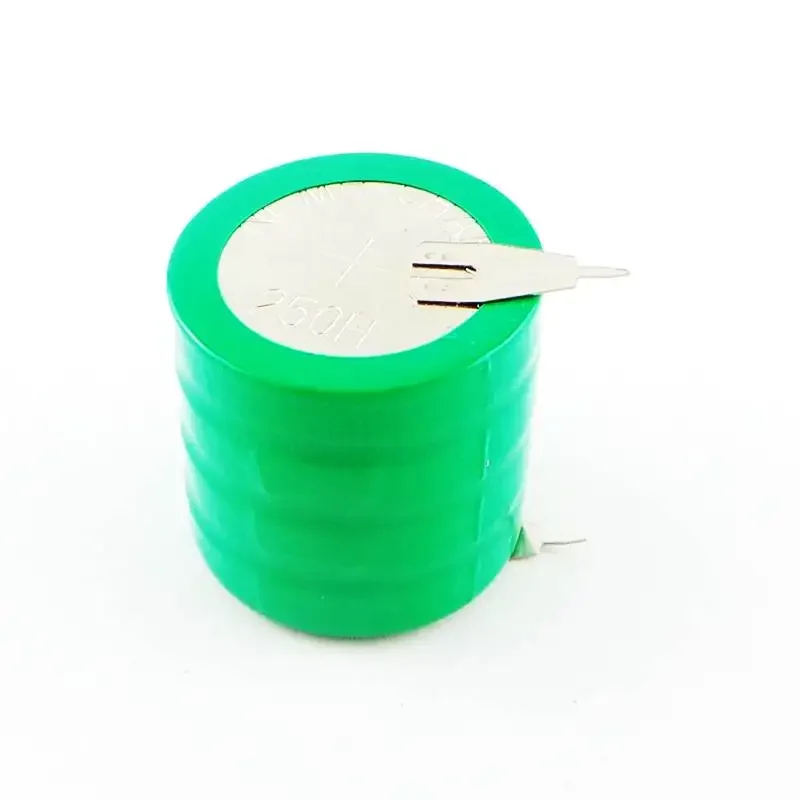 다크 브라운 NI-MH 단추 타입 충전식 NiMH 배터리, NiMH 250mAh 4.8V 단추, 다리 충전식 리튬 이온 셀