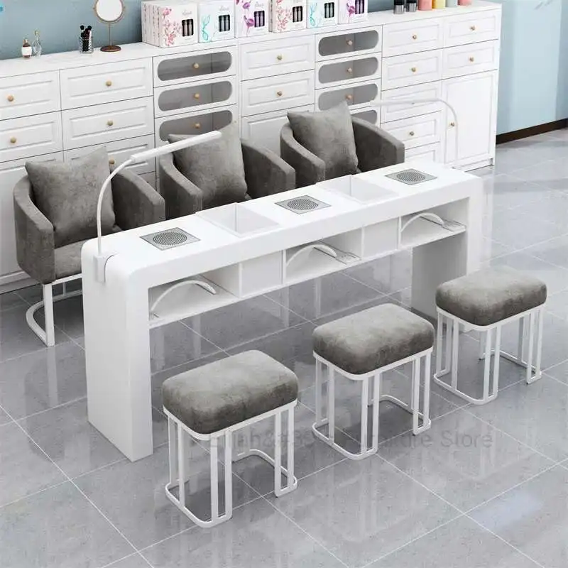 

Salon Nail Station Table Modern Professional Receptionist Beauty Desk Exquisite Supplies Tavolo Unghie Salon Furniture CY50NT