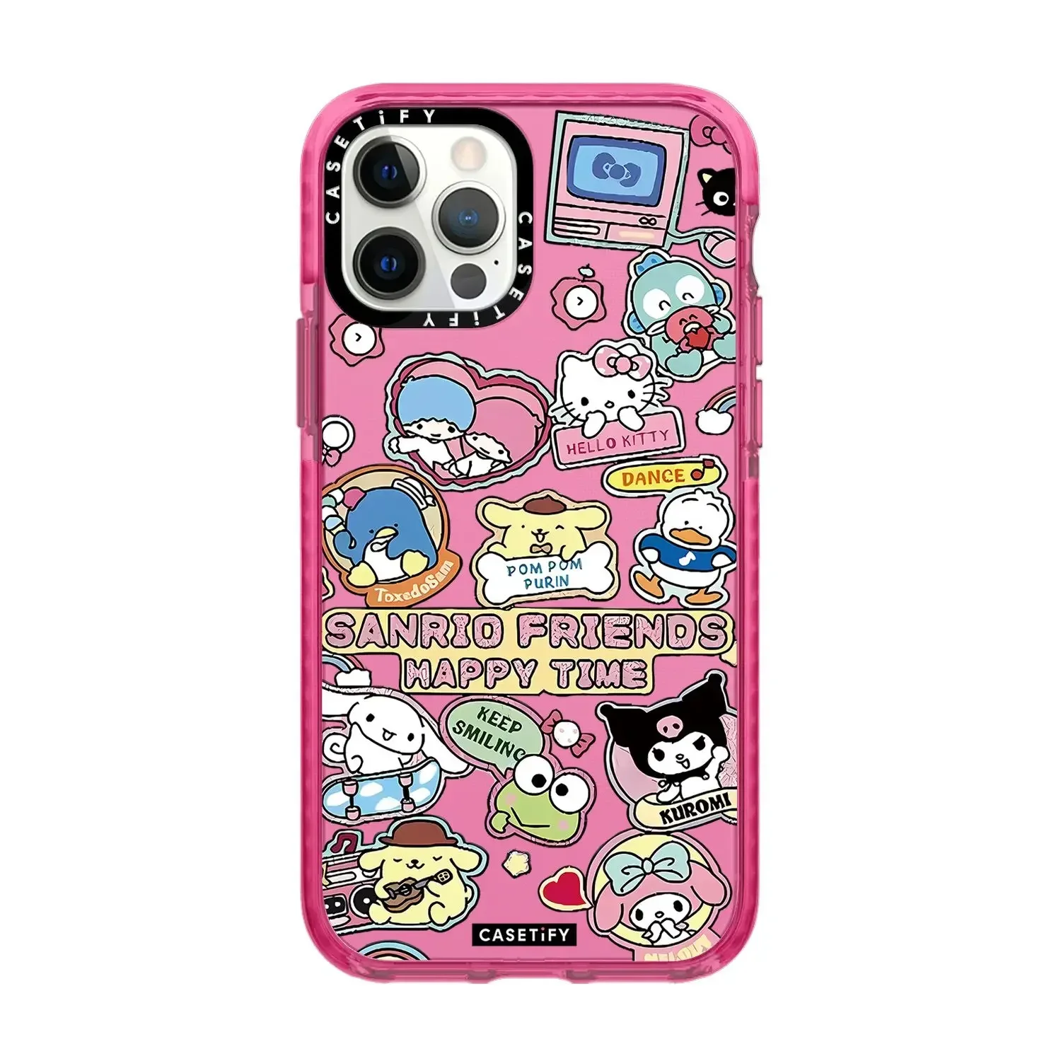 Custodia per iPhone Kawaii Sanrio Cartoon Pochacco Cinnamoroll Pom Pom Purin Custodia protettiva morbida in plastica per IPhone16 15 14 13 12promax