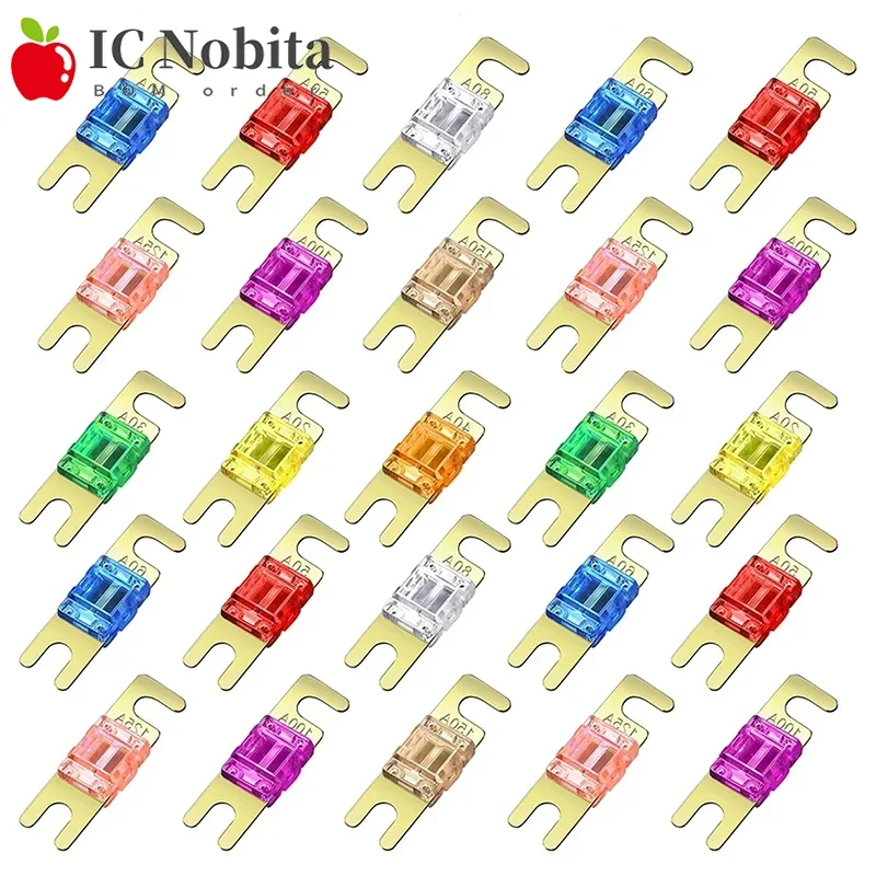 100PCS Stereo Audio AFS Fuse 20A 30A 40A 50A 60A 70A 80A 100A 125A 150A 175A 200A Mini Gold Plated Stud Fuses