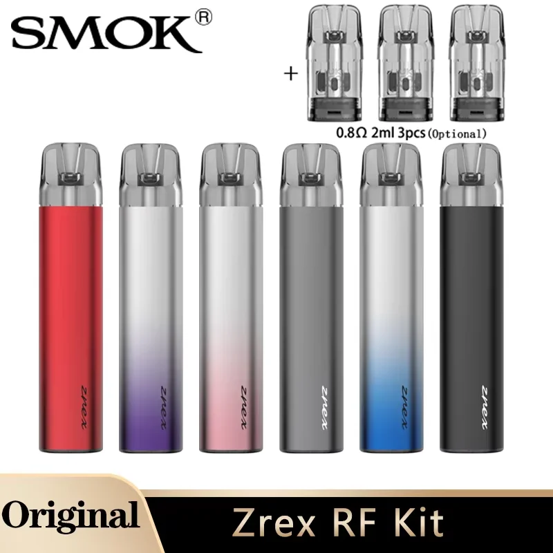 Original SMOK Zrex RF ชุด Vape 500mAh แบตเตอรี่ 0.8ohm 2ml Meshed Pod ตลับหมึกด้านข้างบรรจุ E บุหรี่ Vaporizer