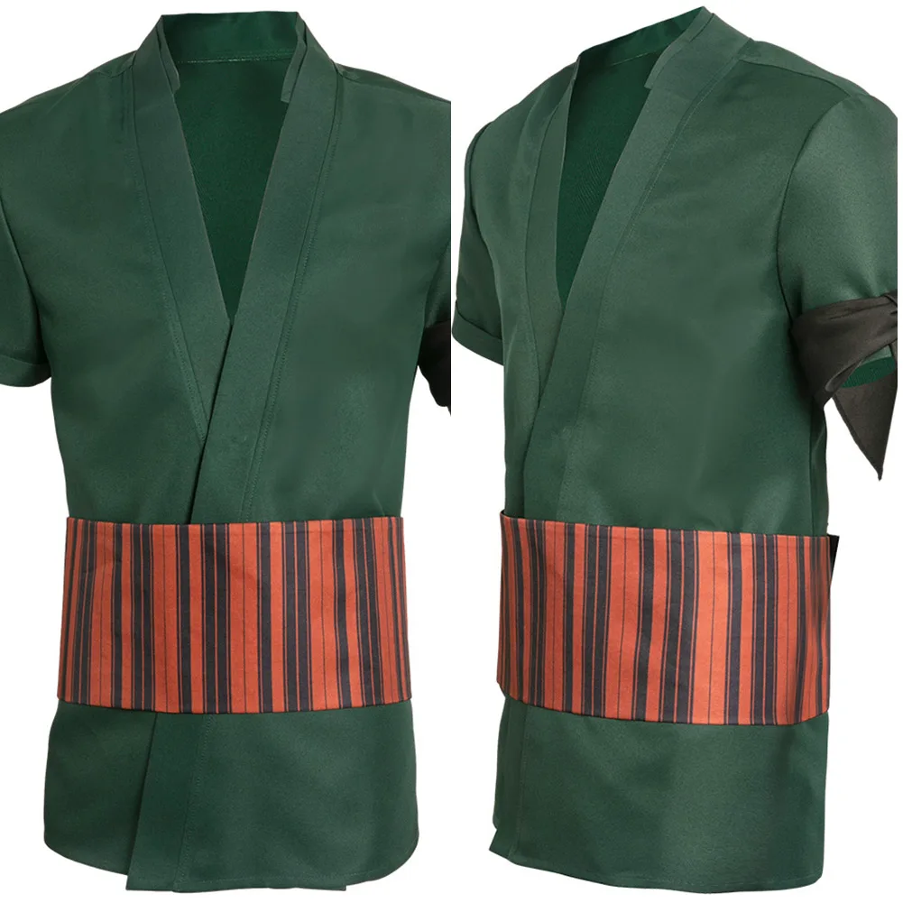 Zoro-traje de cosplay de TV Piece para hombres adultos, camisa de moda, accesorios, traje de Carnaval de Halloween, Roleplay