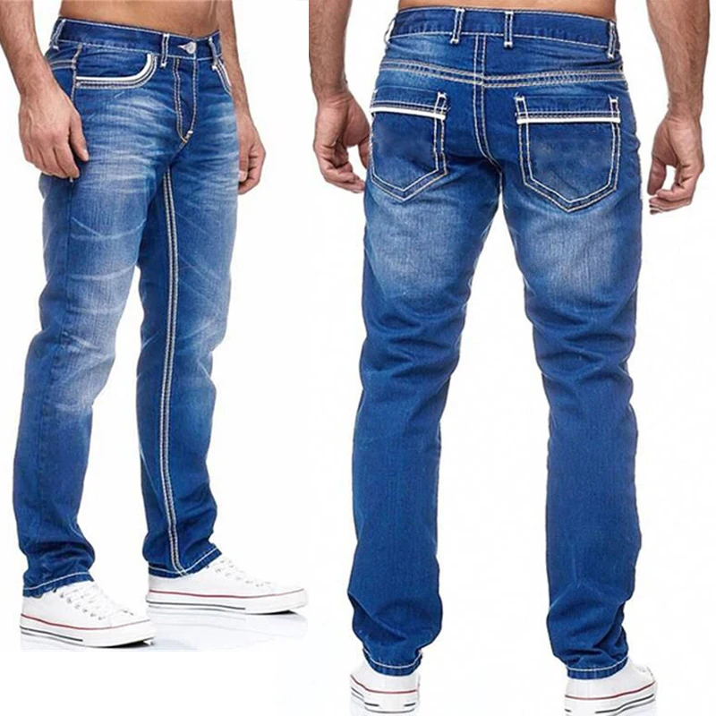 Jeans dritti uomo lavato senza foro Jean primavera estate Jeans Boyfriend Streetwear allentato Casual Designer pantaloni lunghi in Denim pantaloni