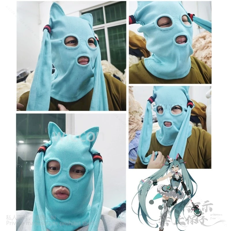 Cosplay Game Project Sekai Mikuuu Cosplay Mask Hat Kawaii Warm Headgear Funny Party Mask Essential Props Gifts Halloween Cos