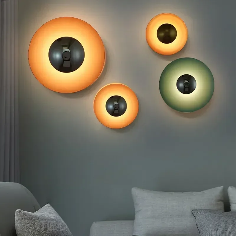 Modern Round Wall Lamp Living Room Bedside LED Sconce Light Bedroom Loft Nordic Designer Home Decor Wall Lighting