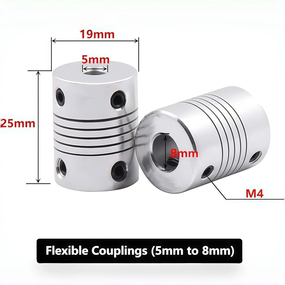 Creality Flexible Coupling 5mm to 8mm, Aluminum Alloy Shaft Coupler Connector for NEMA 17 Stepper Motor,for 3D Printer Parts