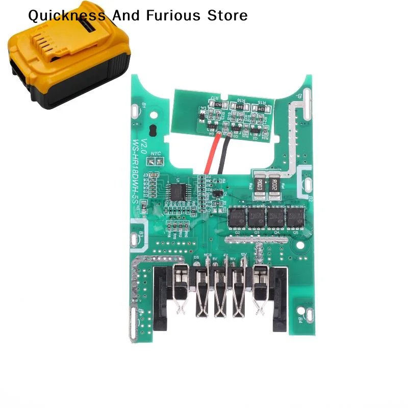 【T】DCB200 Li-ion Battery BMS PCBA Charging Low Voltage Protection Circuit Board For DeWalt 18/20V DCB183 DCB206 DCB203 Key LED