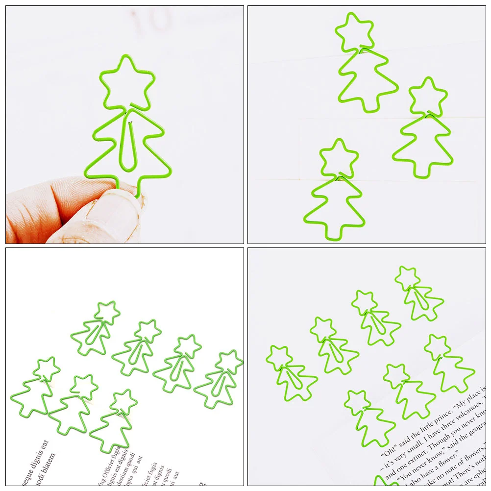 Christmas Tree Paper Clips Document Marker Shaped Paperclip Bookmark Metal Memo