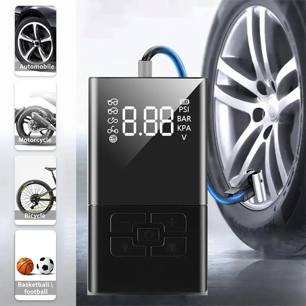 

Wireless Portable Inflatable Pump Car Electrical Air LCD Inflator Bicycle Super Battery Long Pump Ball Display Motorcycle Y9J5
