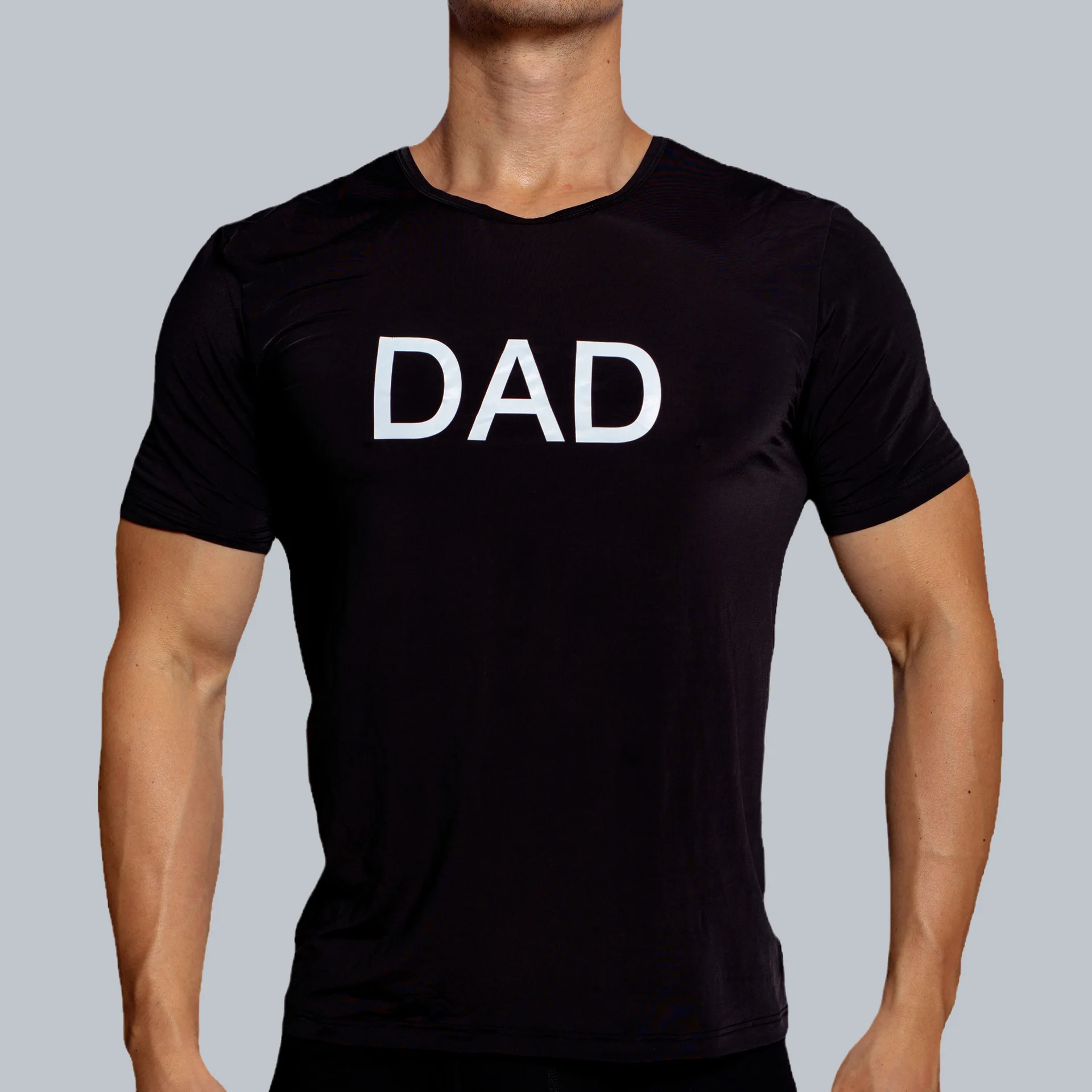 Men's T Shirt Letter DAD Print Funny Ice Silk Thin Smooth Quick Drying Vest Personality Suspender Home Tight Fitting Sleeveles