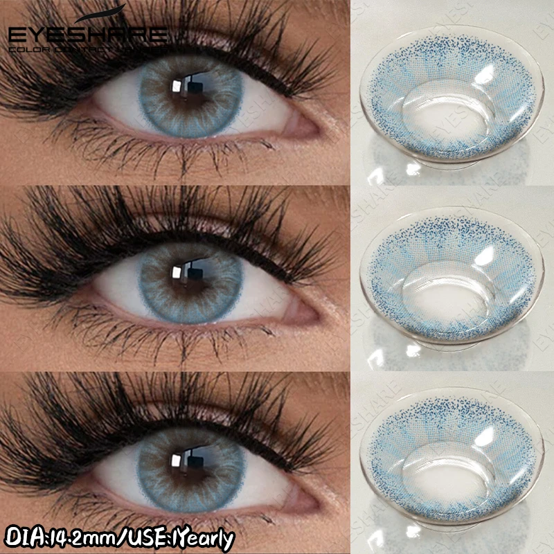 EYESHARE Natürliche Farbige Kontaktlinsen Braune Augenlinsen Graue Schöne Pupillen Blaue Augenlinsen Jährliche Grüne Schönheits-Make-up-Linsen – Detail 3