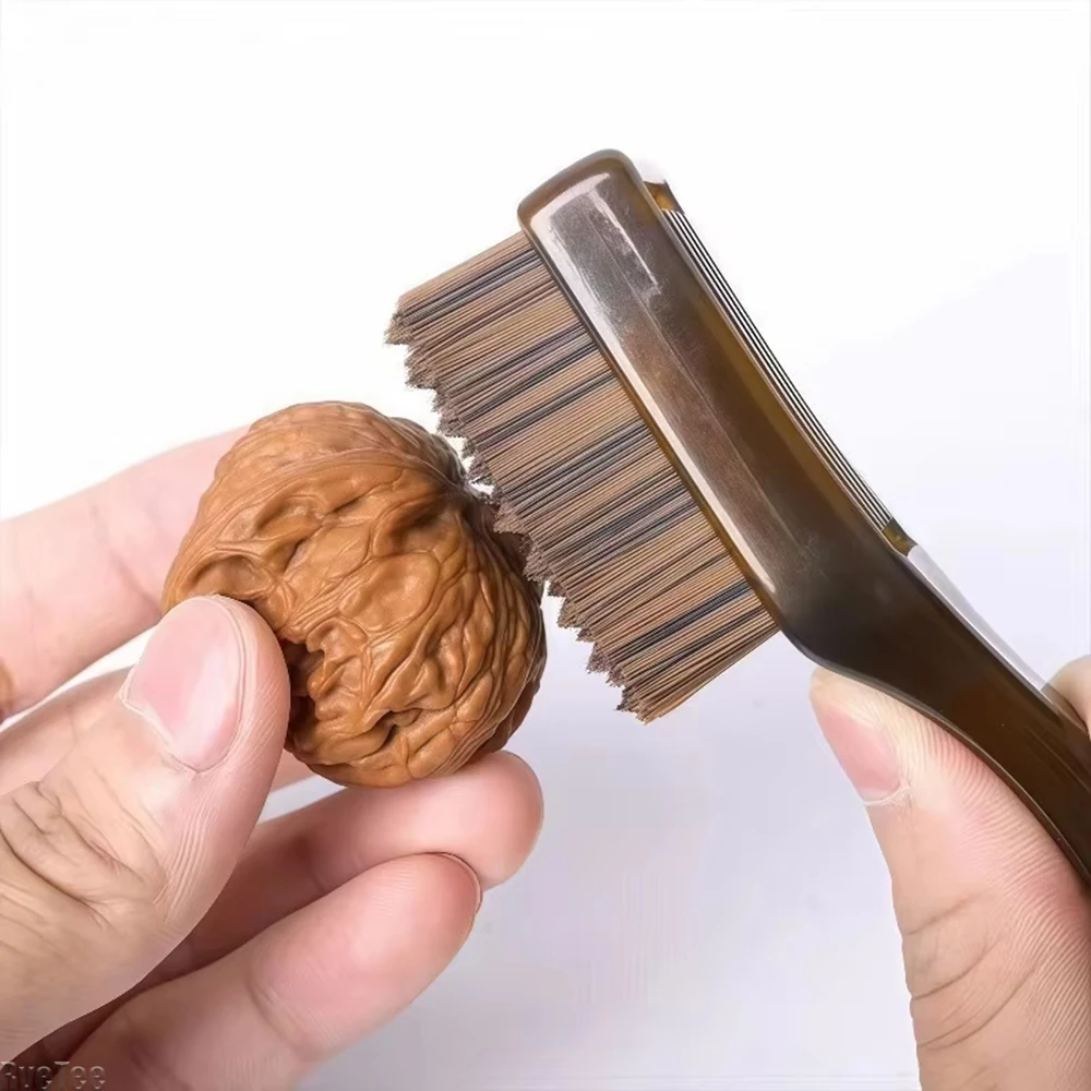 New Portable Checkerboard 10,000 Bristle Antique Polishing Brush - for Diamond Walnut & Olive Pit, Deep Cleaning, Brightening